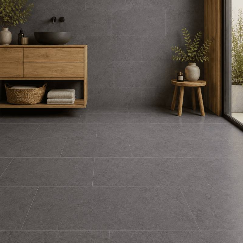 Dalle SPC clipsable sol et mur 31,62 m² pierre noire - 305 x 610 mm, usure 0,5 mm - Coloris - Pierre noire - Image 4