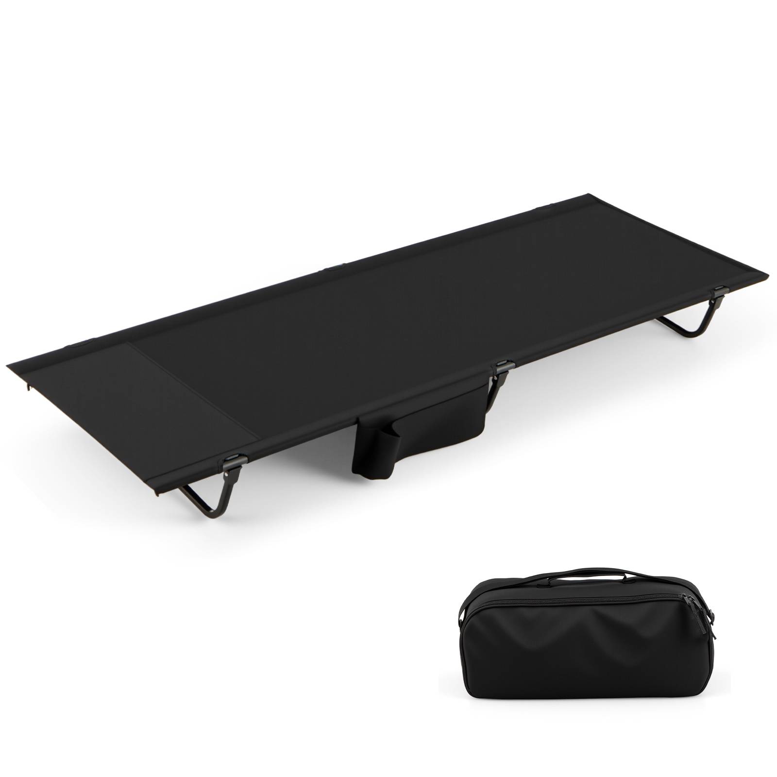 Lit de camp lit d'appoint pliable 1906242 cm avec sac de transport polyester oxford métal neuf noir
