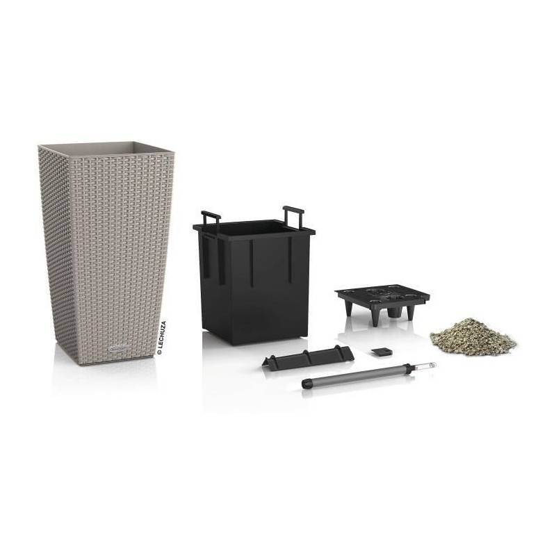 Lechuza - Pot De Fleur Lechuza Cubico Cottage 40 - Kit Complet, Brun Sable - Image 2