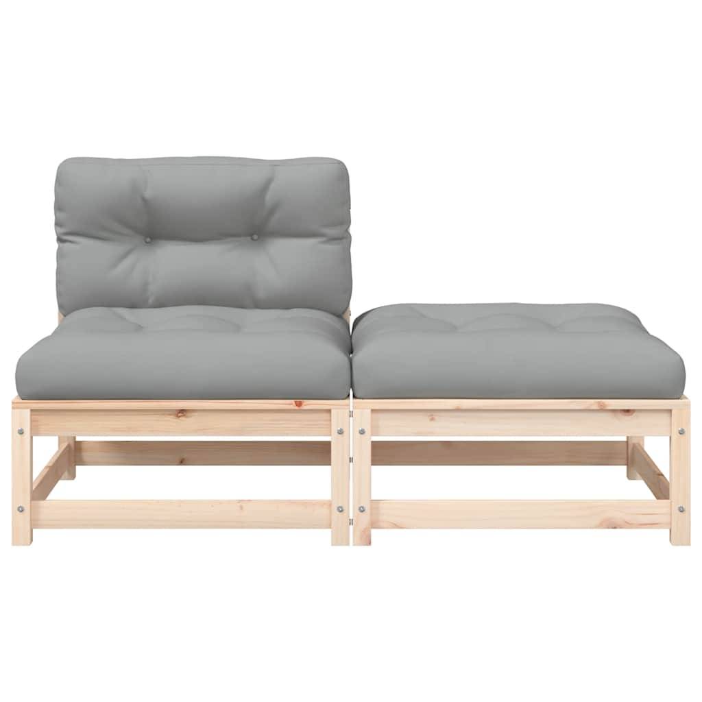 Vidaxl - Canapé de jardin sans accoudoirs avec coussins et repose-pieds vidaXL 838126 - Image 6