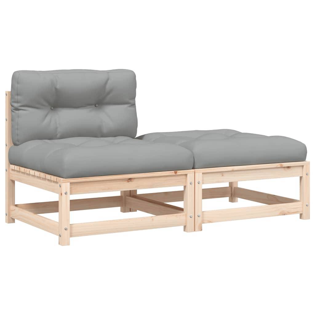Vidaxl - Canapé de jardin sans accoudoirs avec coussins et repose-pieds vidaXL 838126 - Image 2