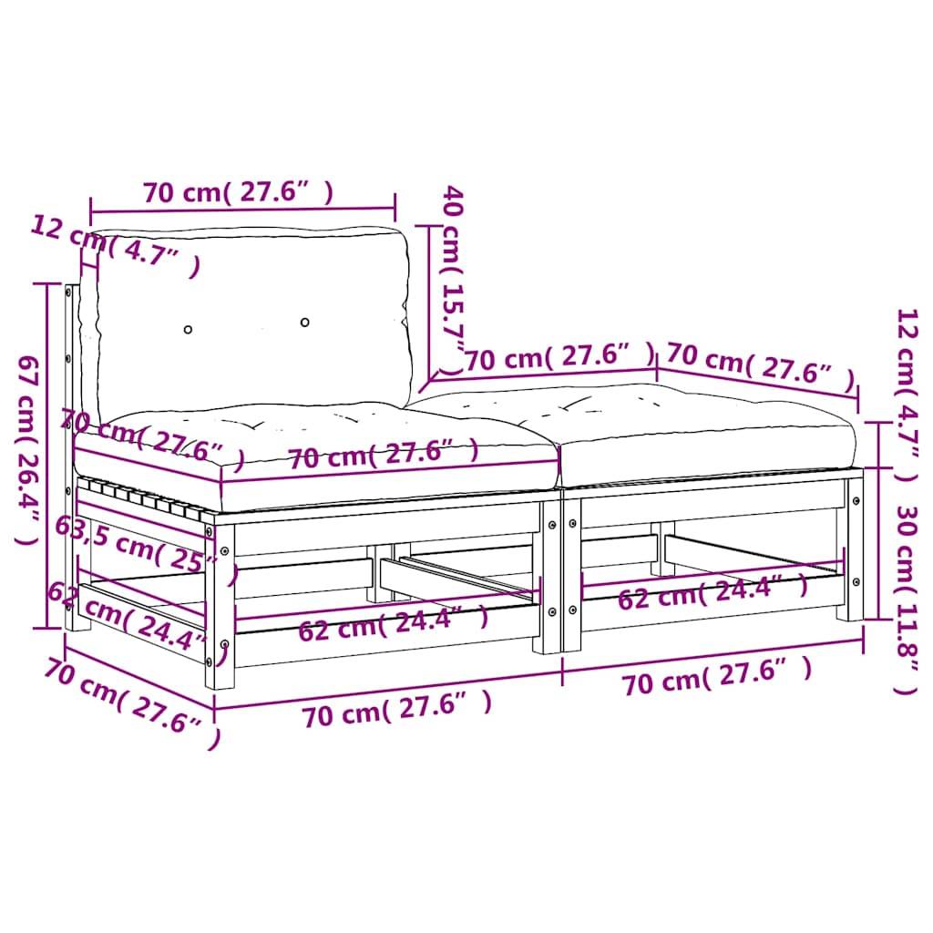 Vidaxl - Canapé de jardin sans accoudoirs avec coussins et repose-pieds vidaXL 838126 - Image 3