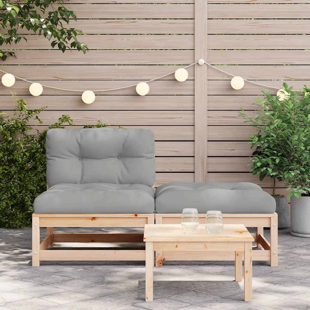 Vidaxl - Canapé de jardin sans accoudoirs avec coussins et repose-pieds vidaXL 838126 - Image 4