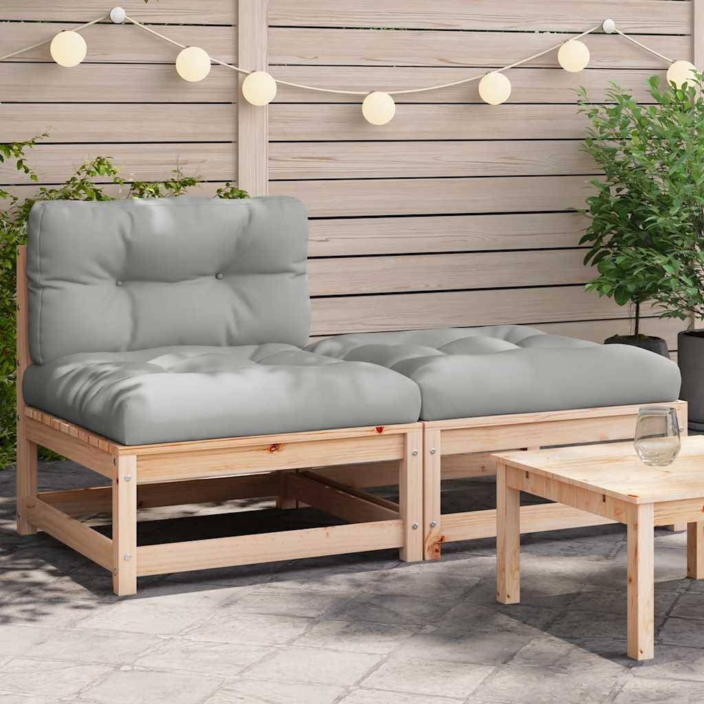 Vidaxl - Canapé de jardin sans accoudoirs avec coussins et repose-pieds vidaXL 838126 - Image 1