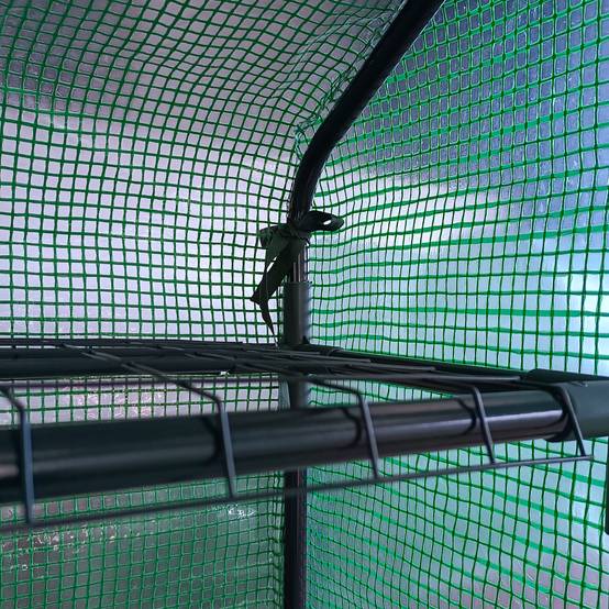 Serre de Jardin Tunnel Acier 8 Étagères Hivernage Tomates 244x180x210cm Vert - ComfortXL Outdoor Living - Image 7