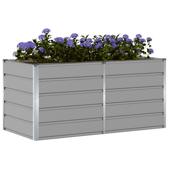 ComfortXL - Carré potager surélevé XXL en acier pour jardinage facile 160x80x75 cm Gris clair - ComfortXL Outdoor Living - Image 3