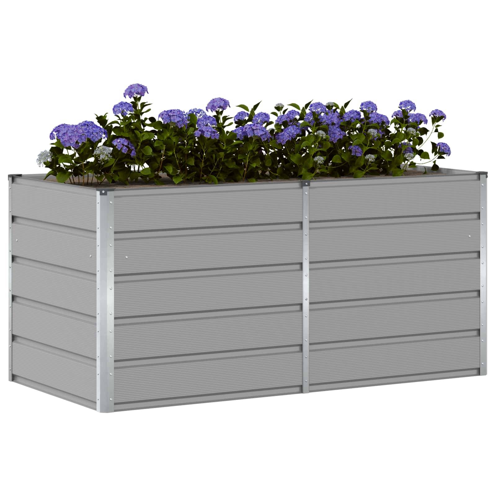 ComfortXL - Carré potager surélevé XXL en acier pour jardinage facile 160x80x75 cm Gris clair - ComfortXL Outdoor Living - Image 3