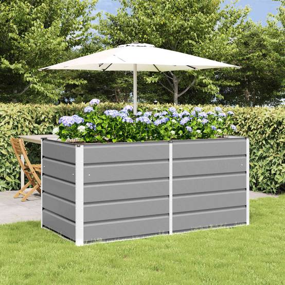 ComfortXL - Carré potager surélevé XXL en acier pour jardinage facile 160x80x75 cm Gris clair - ComfortXL Outdoor Living - Image 1