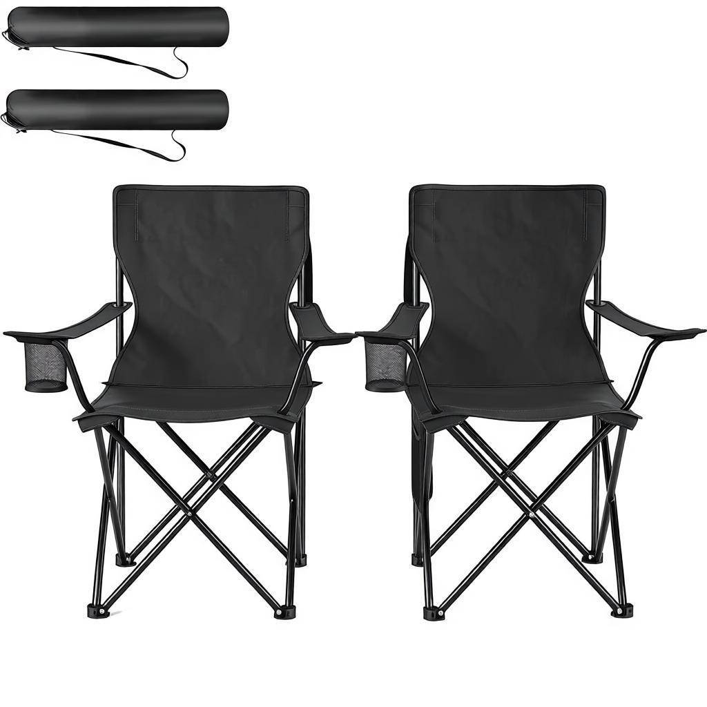 Chaise de camping confortable, chaise de plage avec porte-gobelet, chaise de pêche pliante (chaises extérieures 2 PCS) - Image 3