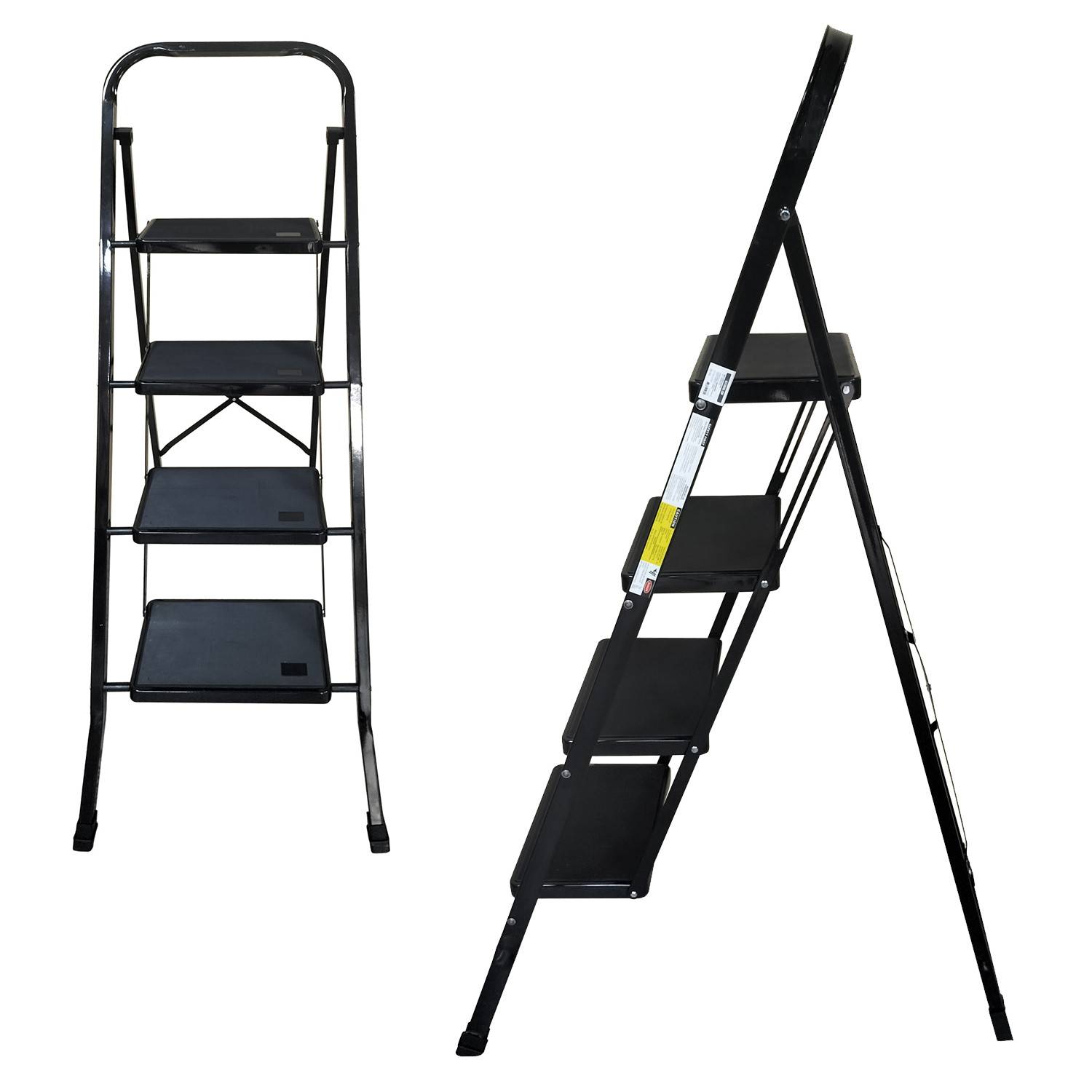 Escabeau à 4 marches BM TOOLS BMT-ESC4-BLACK, Haut. de travail : 97 cm, se range facilement, Marches anti-dérapantes - NOIR - Image 3