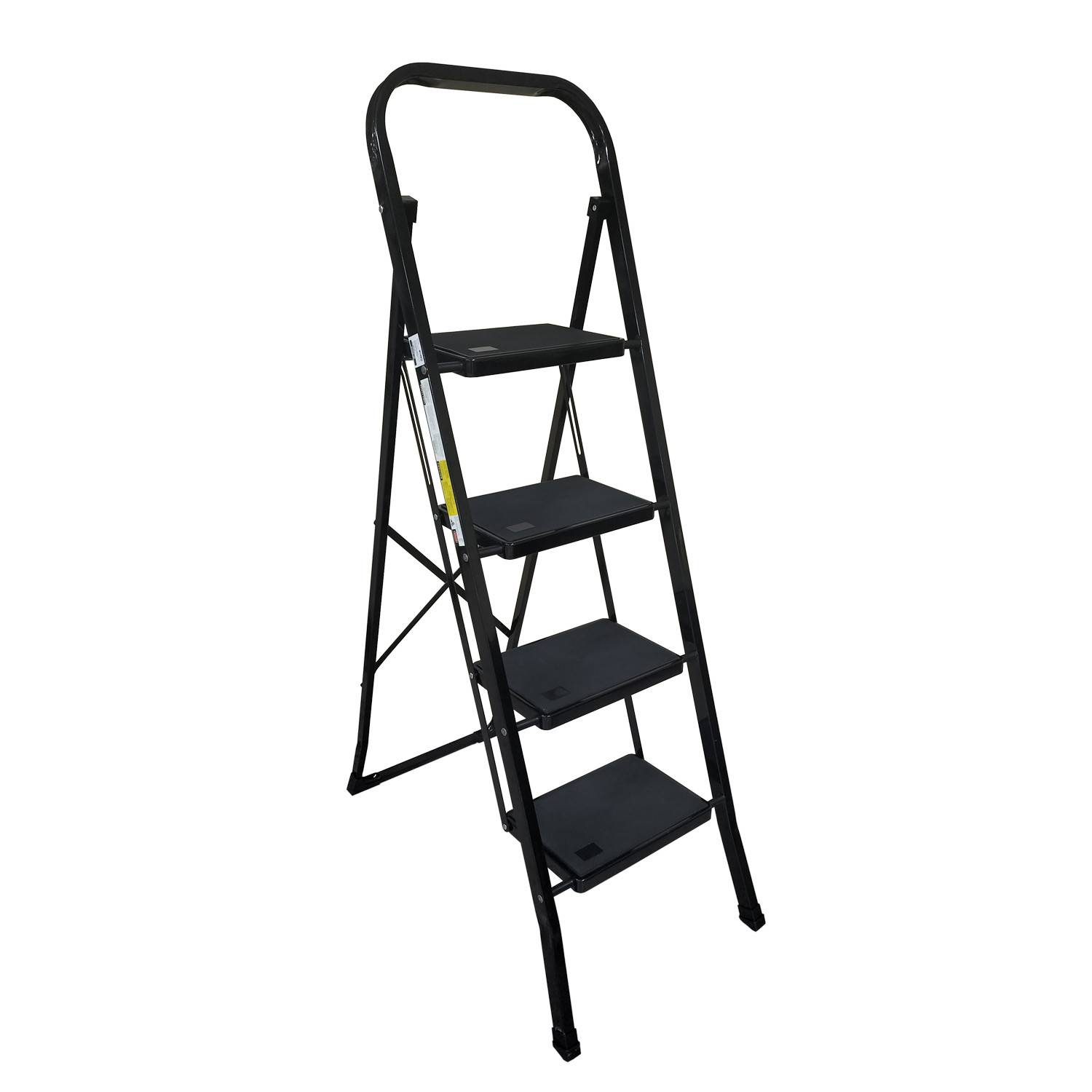 Escabeau à 4 marches BM TOOLS BMT-ESC4-BLACK, Haut. de travail : 97 cm, se range facilement, Marches anti-dérapantes - NOIR - Image 2