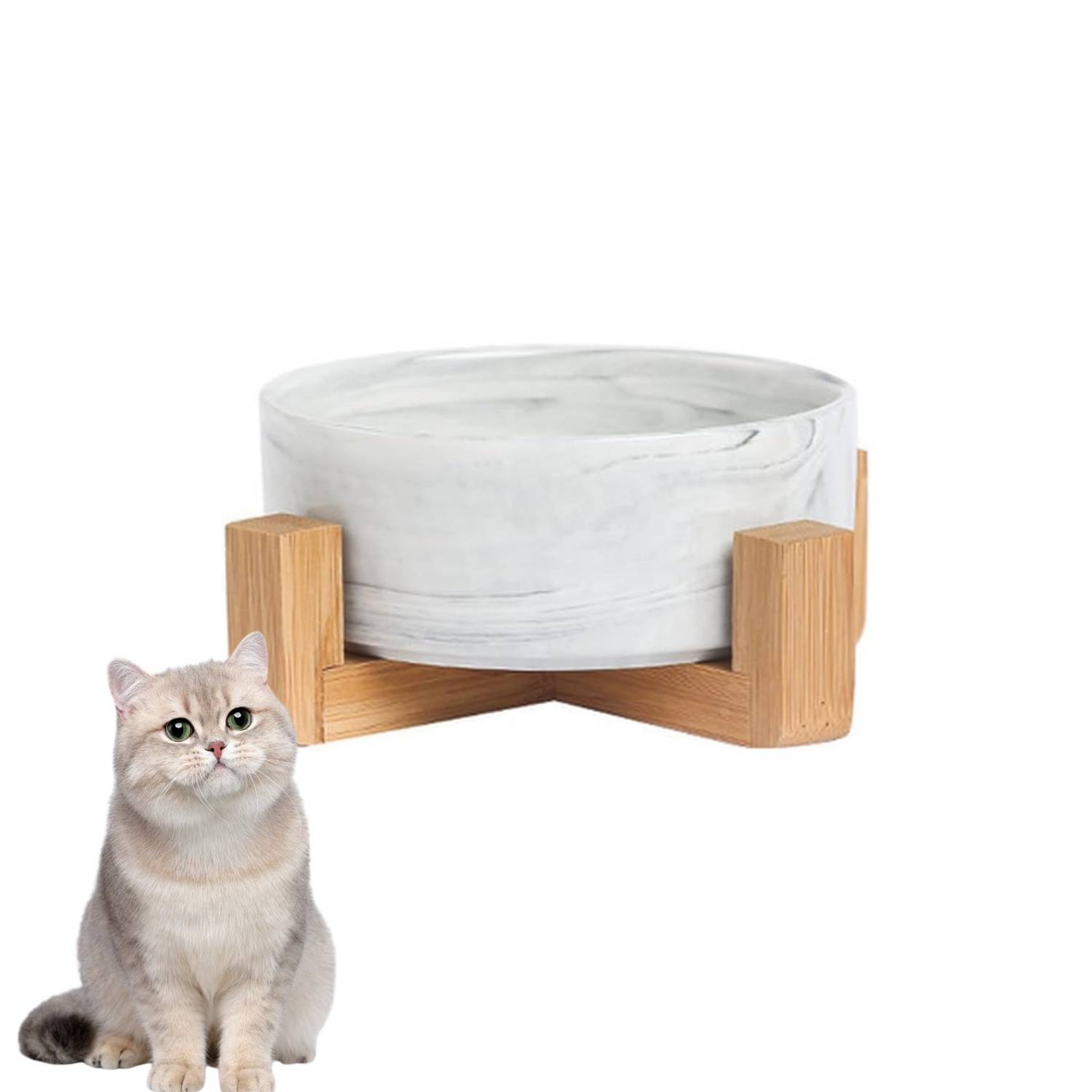 DtopbuyAge - Bol surélevé en Céramique et Bois pour Chat DtopbuyAge - Image 1