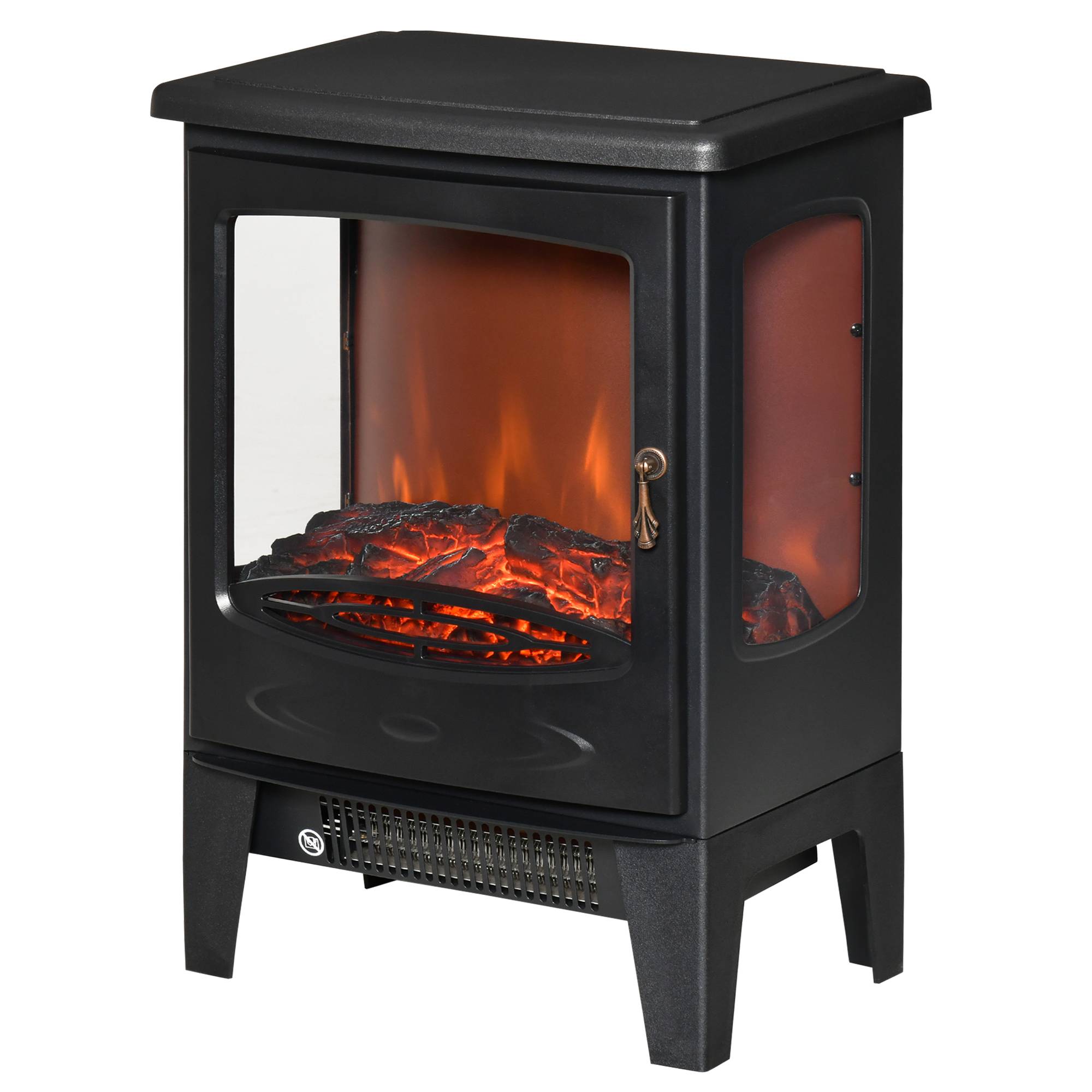 Sans Marque - Cheminée électrique avec chauffage, 1800 W, cheminée électrique avec effet de flammes LED - Image 2