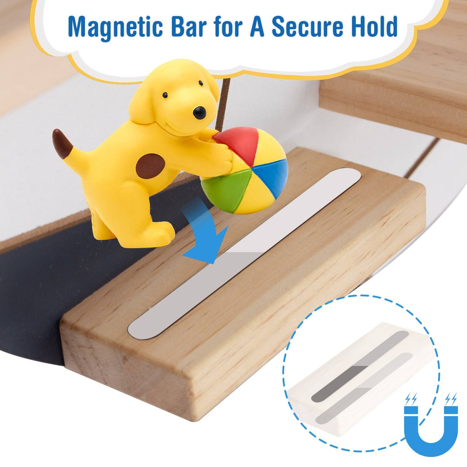 Étagère Magnétique Tonie Box – Support Pour 15-20 Tonies – Murale Ou Pose Libre – Forme Escalier Maison Enfant Todeco