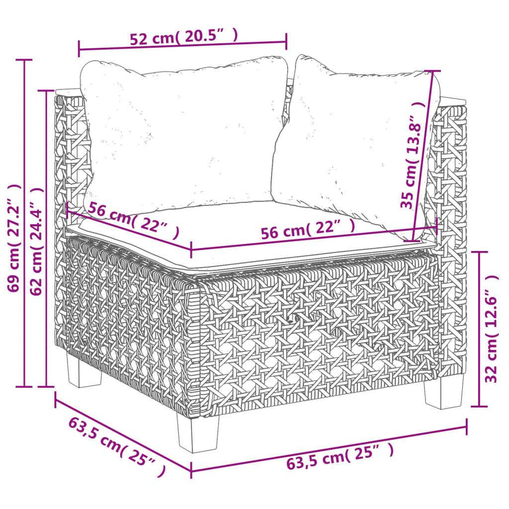 ComfortXL - Module d'Angle pour Salon de Jardin Poly Rotin avec Coussins de Dossier – Gris – ComfortXL Outdoor Living - Image 9