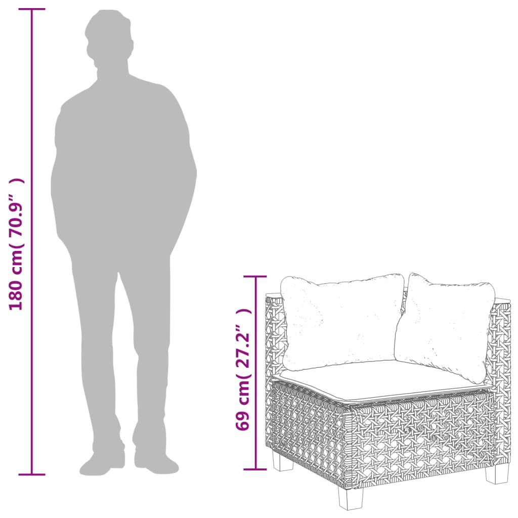 ComfortXL - Module d'Angle pour Salon de Jardin Poly Rotin avec Coussins de Dossier – Gris – ComfortXL Outdoor Living - Image 8