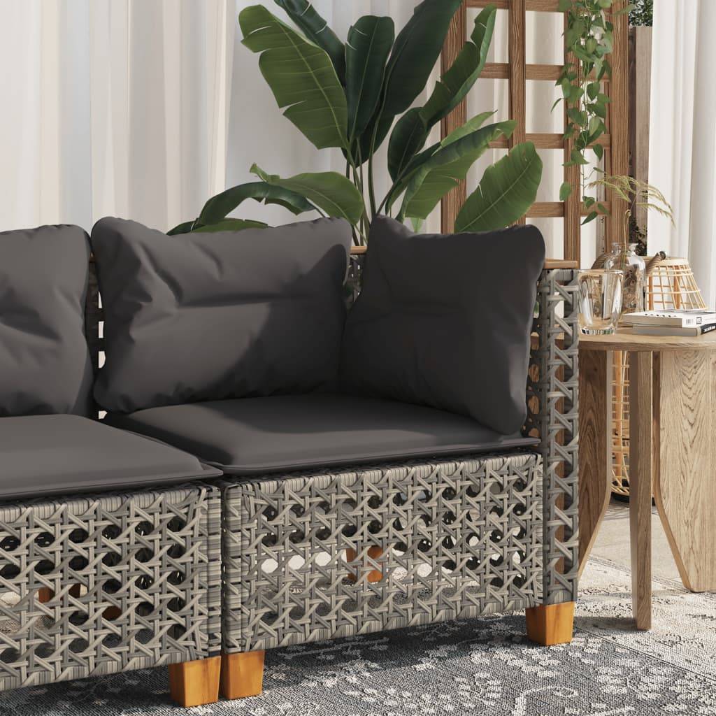 ComfortXL - Module d'Angle pour Salon de Jardin Poly Rotin avec Coussins de Dossier – Gris – ComfortXL Outdoor Living - Image 1