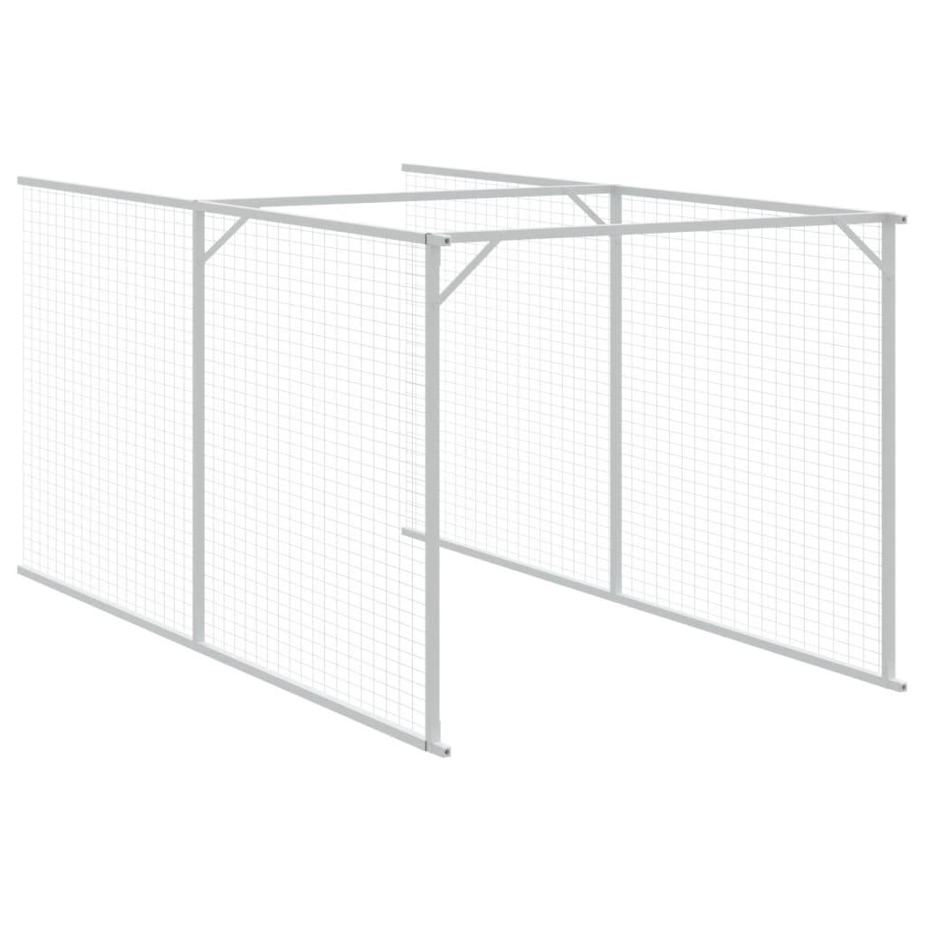 Niche Chenil pour Chien en Acier Galvanisé Abri Extérieur avec Enclos Spacieux Gris Clair - ComfortXL Pet Living - Image 8