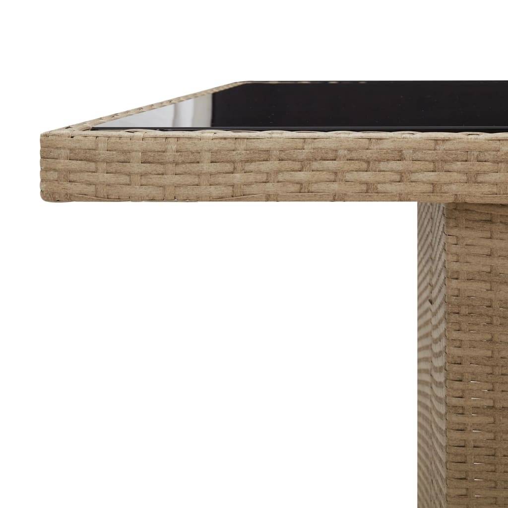PANGIVO - Table de jardin verre trempé et résine tressée beige 240 x 90 x 75 cm - PANGIVO - Image 6