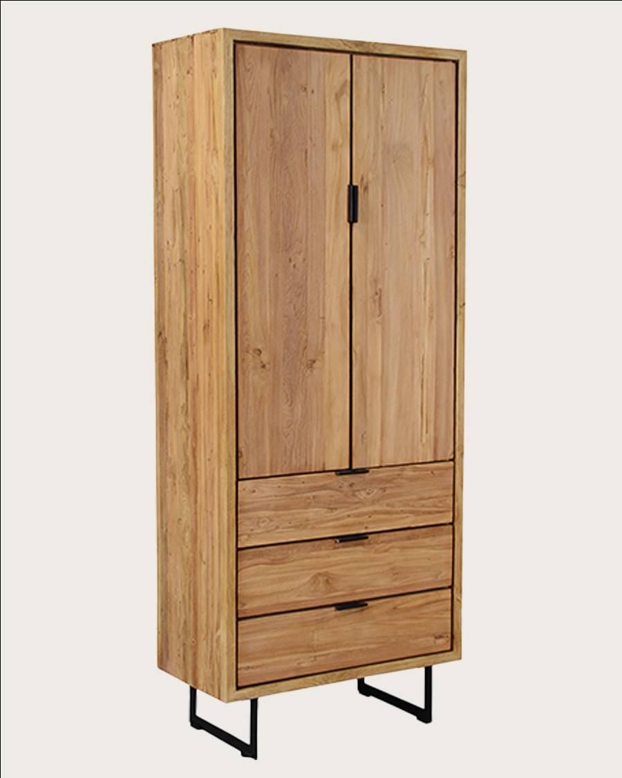 Lara- Armoire en bois massif de teck recyclé - UNIQKA - Image 8