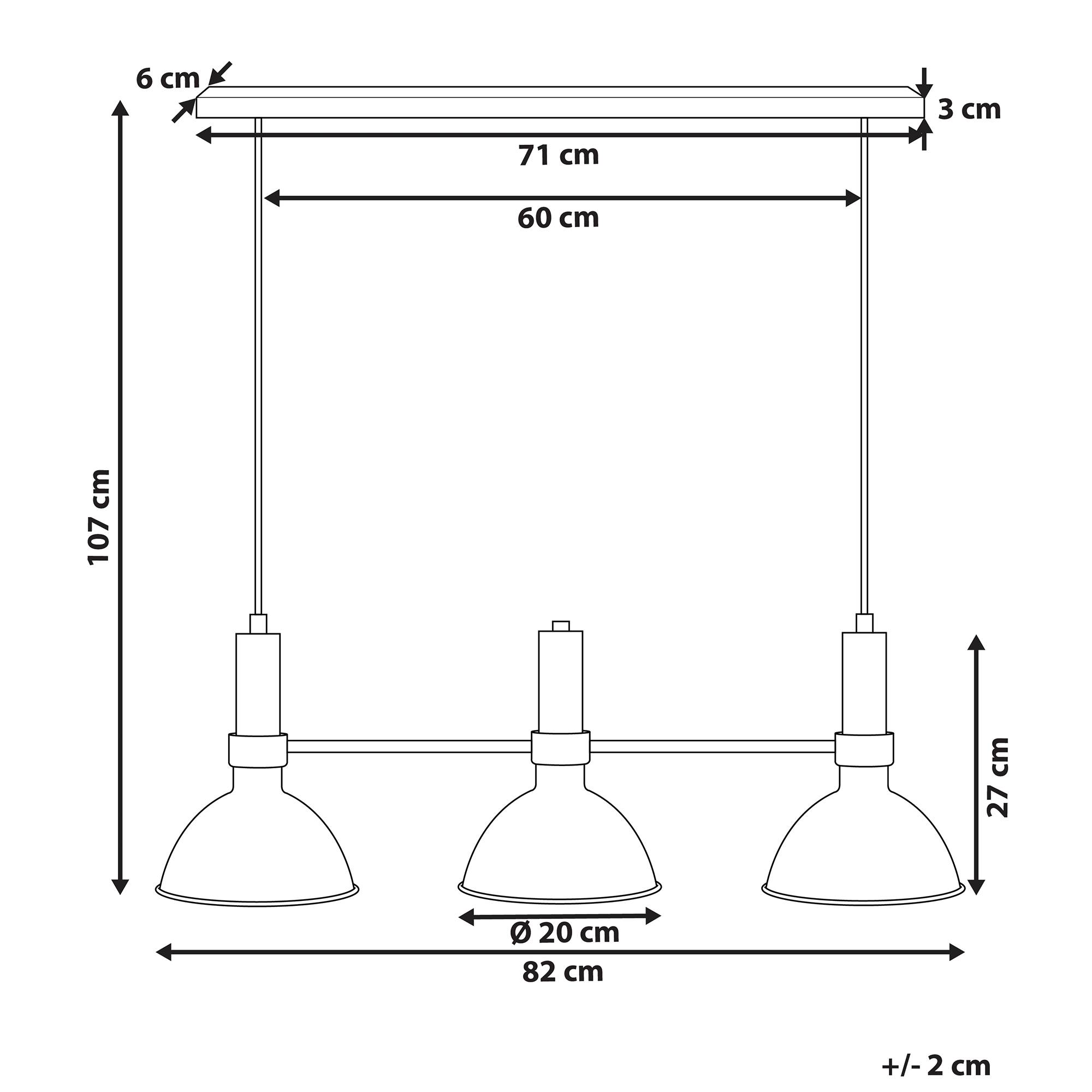 Beliani - Lampe suspension Métal Noir BELES - 82x20x107- Beliani - Image 3