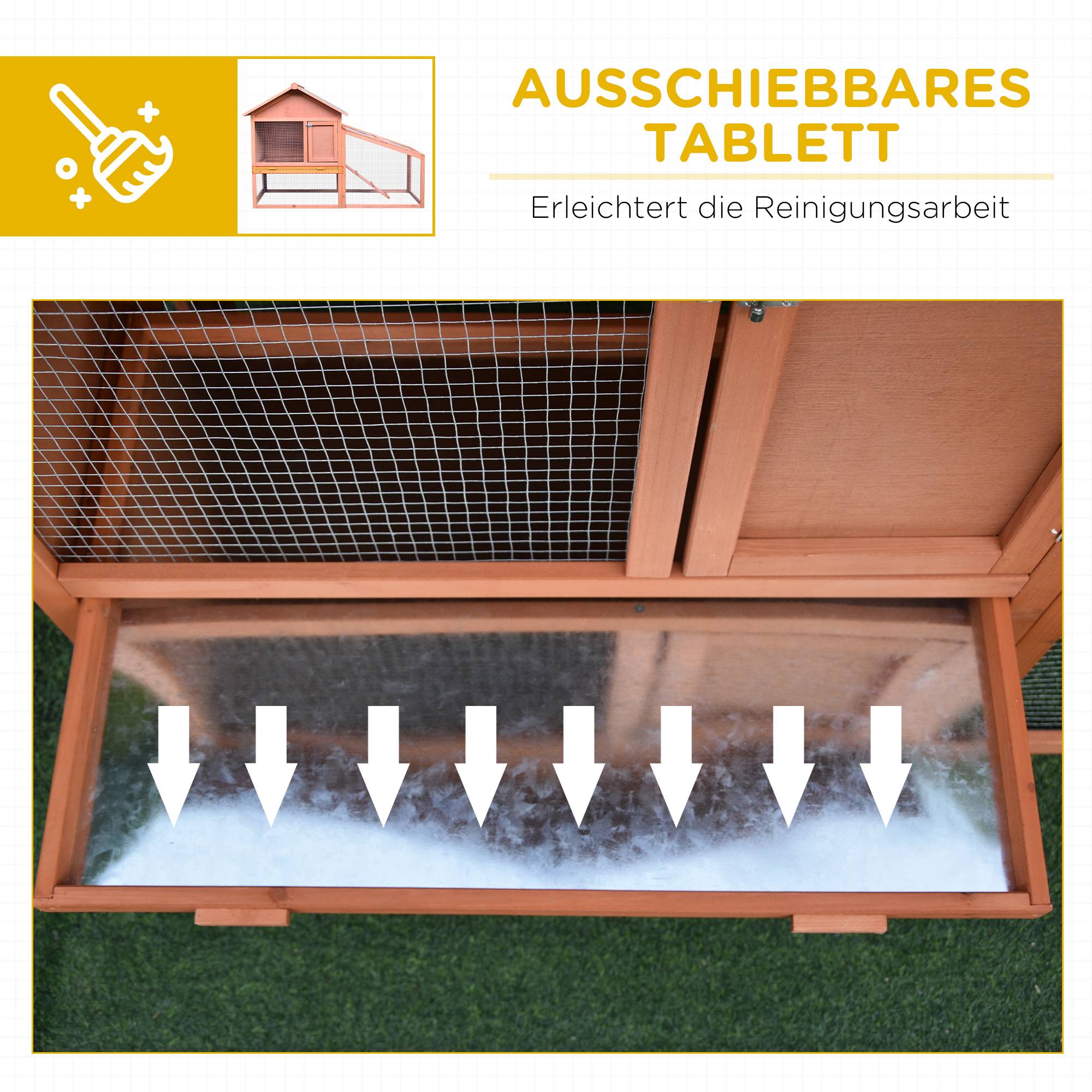 Cage lapins bois 2 étages avec rampe, 144 x 64,5 x 100 cm, toit bitume, hiver, entrées multiples, tiroir - Image 8