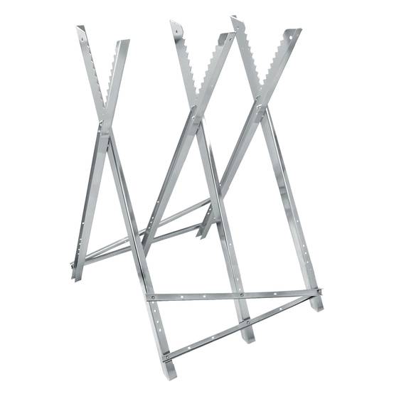 Chevalet de Sciage pour Tronçonneuse - 3 Positions- en Métal Galvanisé - Capacité de charge 150 kg - Pliable et Réglable - 83x74,5x84,5 cm - Image 1