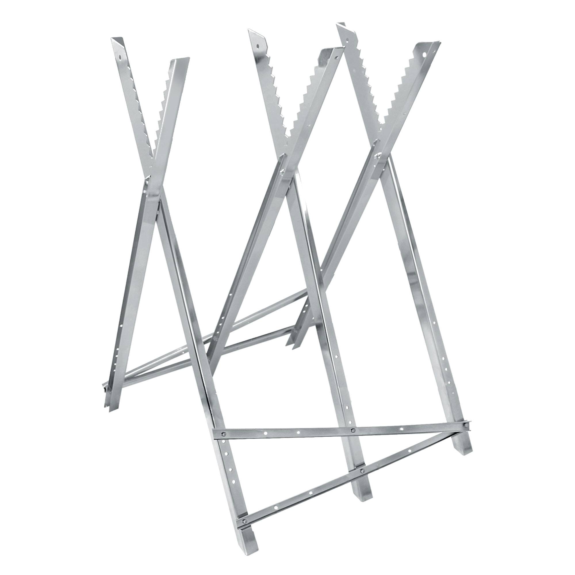 Chevalet de Sciage pour Tronçonneuse - 3 Positions- en Métal Galvanisé - Capacité de charge 150 kg - Pliable et Réglable - 83x74,5x84,5 cm - Image 1