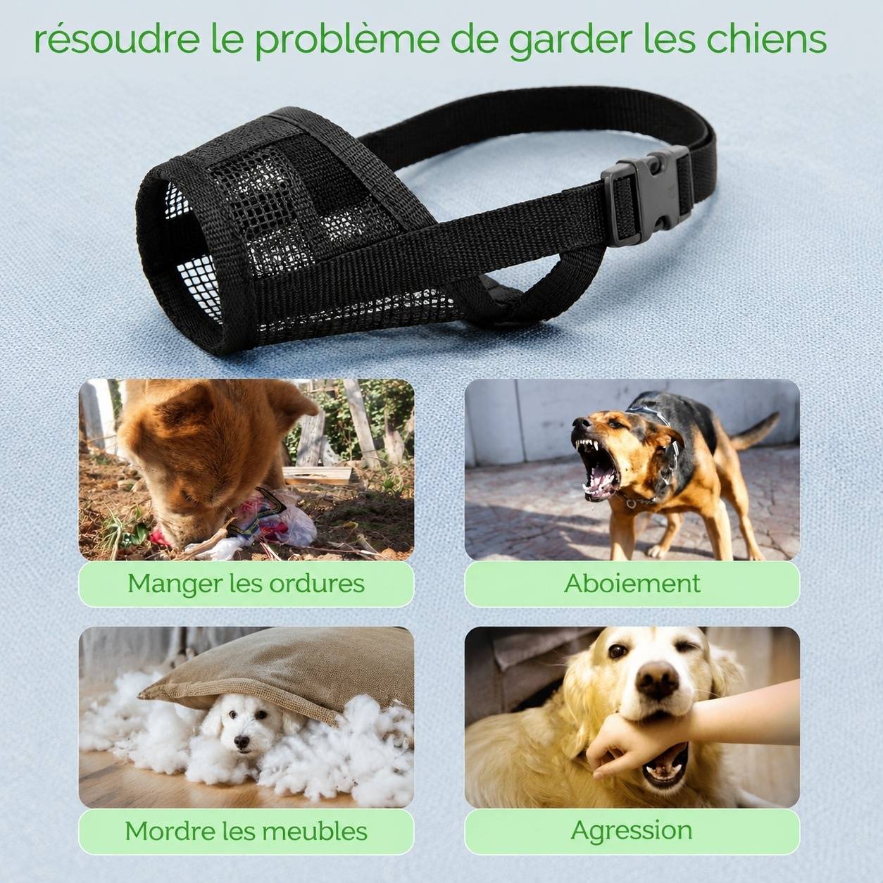 Muselière Panier Pour Chiens Respirante Réglable Légère Et Durable Pour Chiens Agressifs - Image 5