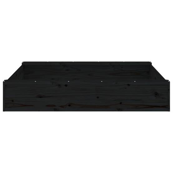 Bac à sable - Maison de jeu pour enfants avec sièges noir carré bois de pin massif-JU12094 - Image 5