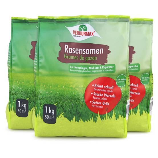 1 kg VERDURMAX® Semences de gazon x 3 - Image 1