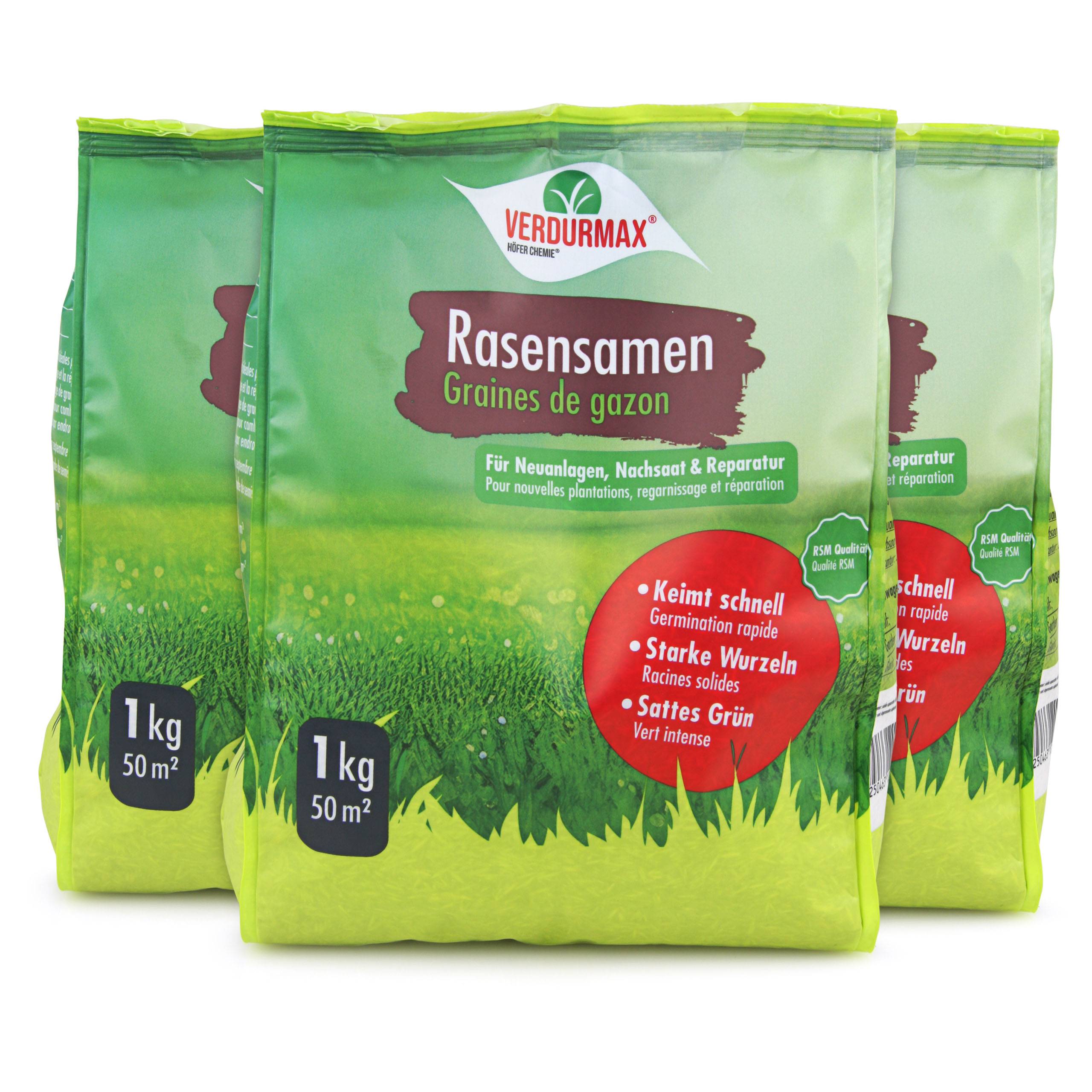 1 kg VERDURMAX® Semences de gazon x 3 - Image 1