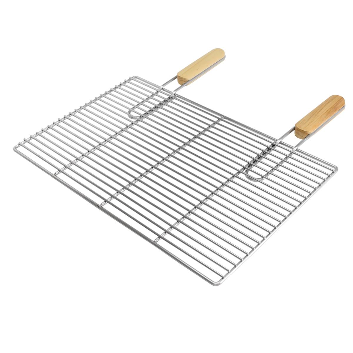 Ecd-Germany - Grille barbecue inox rectangulaire 54x34 cm avec poignées amovibles robuste et antirouille adaptée aux cheminées barbecues, foyers et braseros BBQ - Image 2