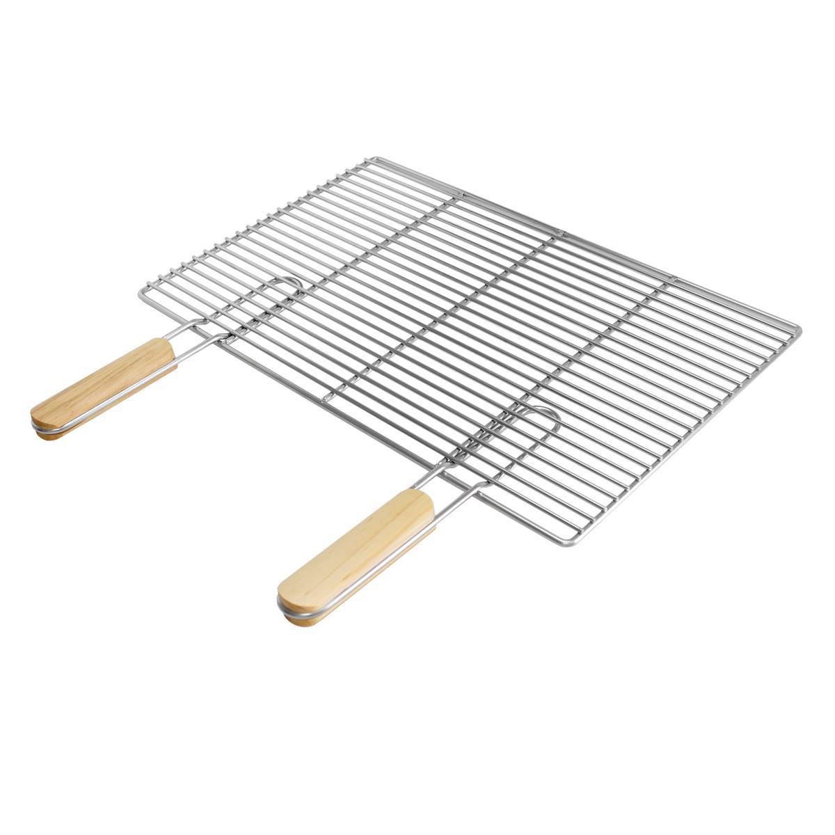 Ecd-Germany - Grille barbecue inox rectangulaire 54x34 cm avec poignées amovibles robuste et antirouille adaptée aux cheminées barbecues, foyers et braseros BBQ - Image 8