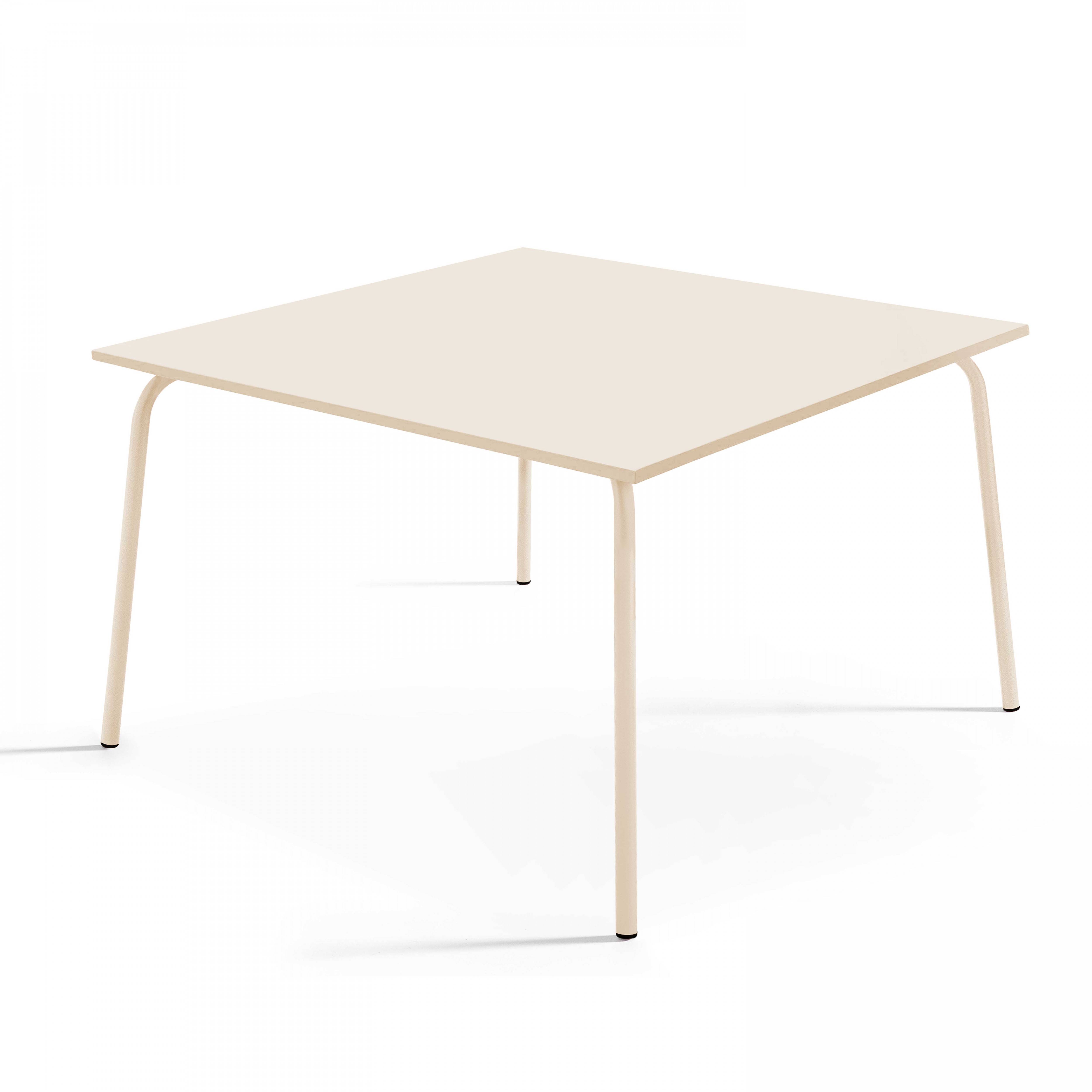Oviala - Ensemble table de jardin carrée et 8 fauteuils en métal ivoire Palavas - Oviala - Image 5
