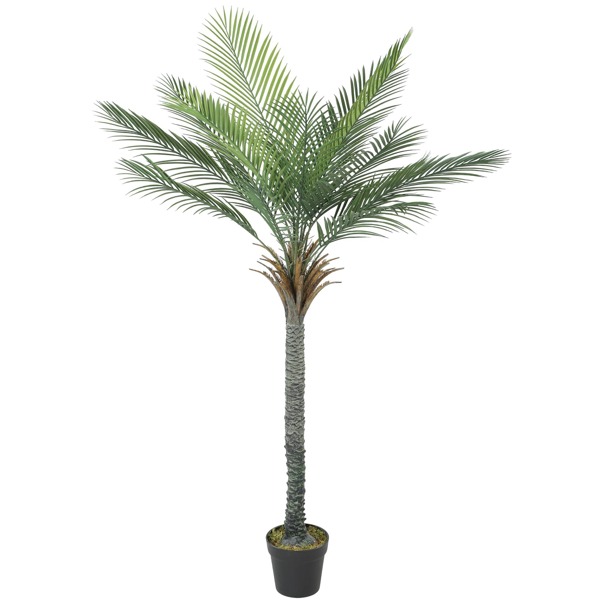 Palmier artificiel 180 cm, plante artificielle tropicale en pot, 15 feuilles réalistes, pour salon, chambre, bureau - Image 1