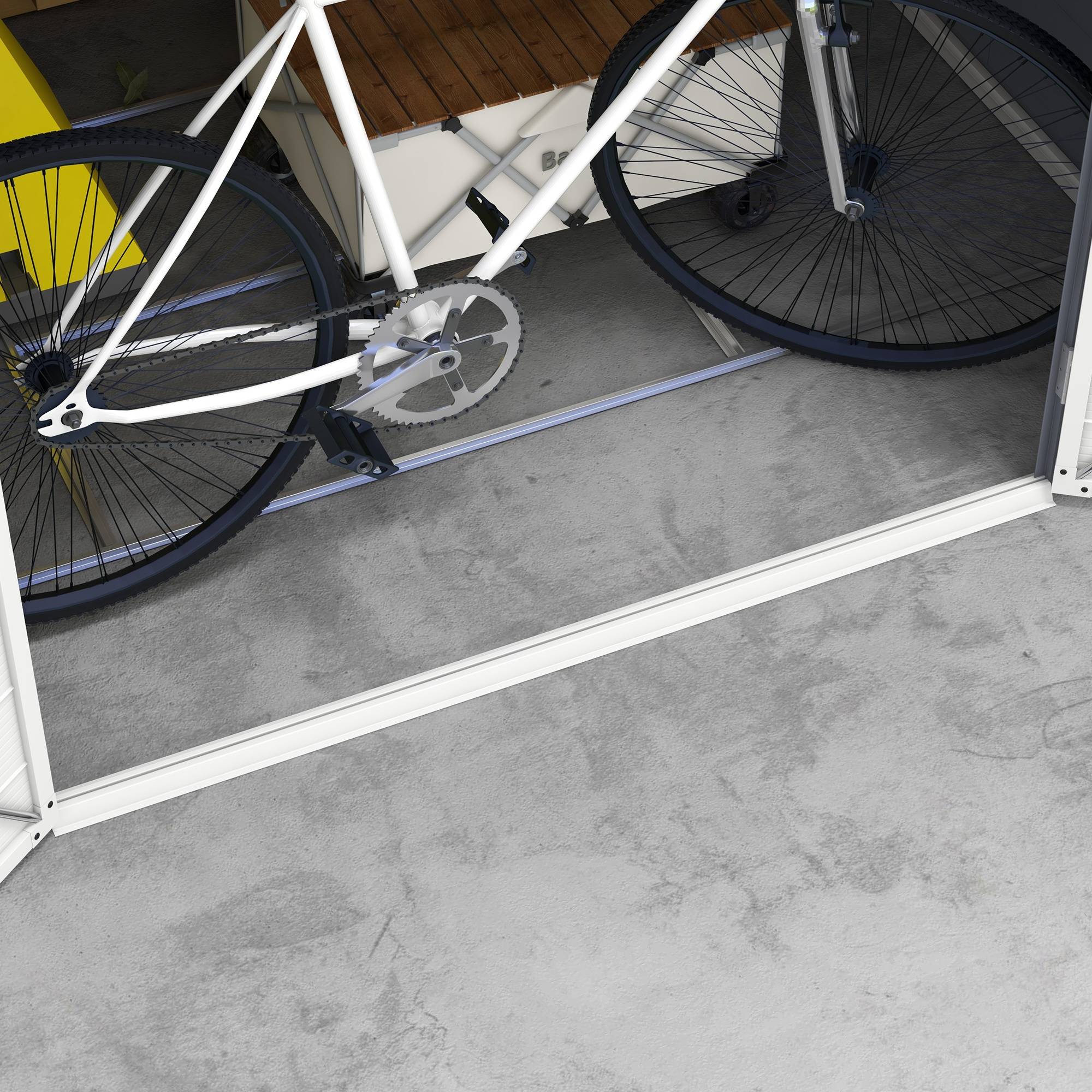 Abri de jardin résine pour extérieur rangement outils et vélos 240x190cm gris - ComfortXL Outdoor Living - Image 8
