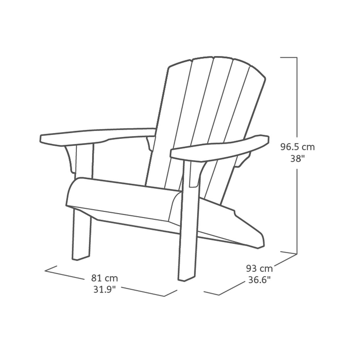 Keter - Fauteuil de jardin Adirondack - Lot de 2 - Blanc - KETER - Image 4