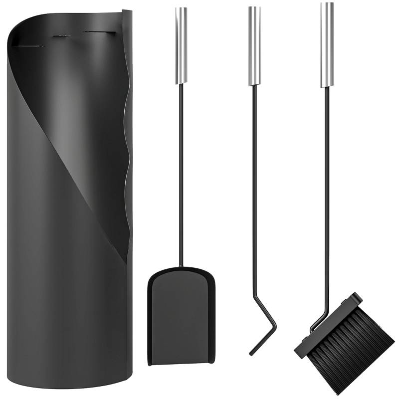 PANGIVO - Set accessoires cheminée métal argent 20 x 20 x 65 cm - PANGIVO - Image 1