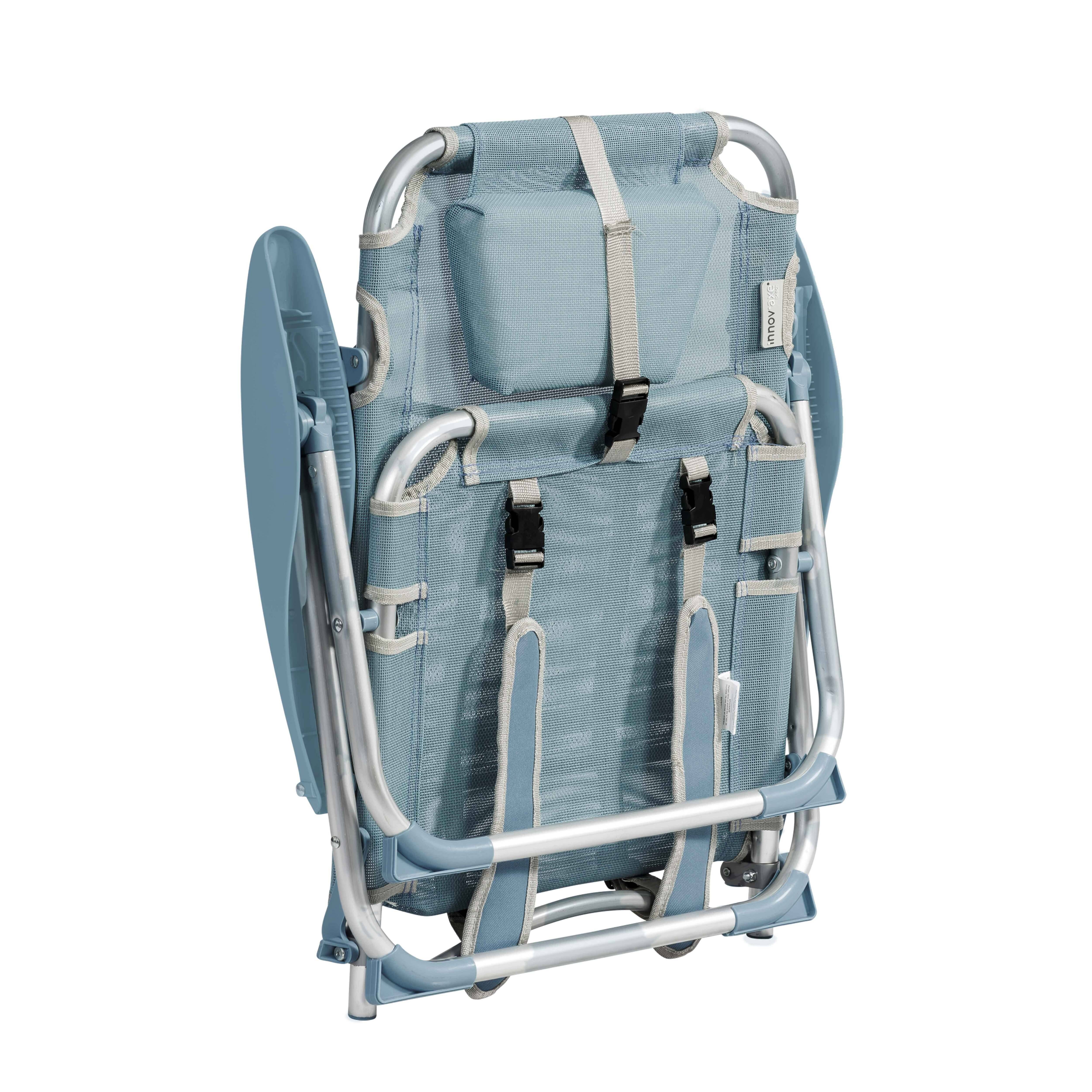 Oviala - Lot de 2 fauteuils clic clac des plages en polyester bleu ciel Clic Clac des plages - Oviala - Image 6
