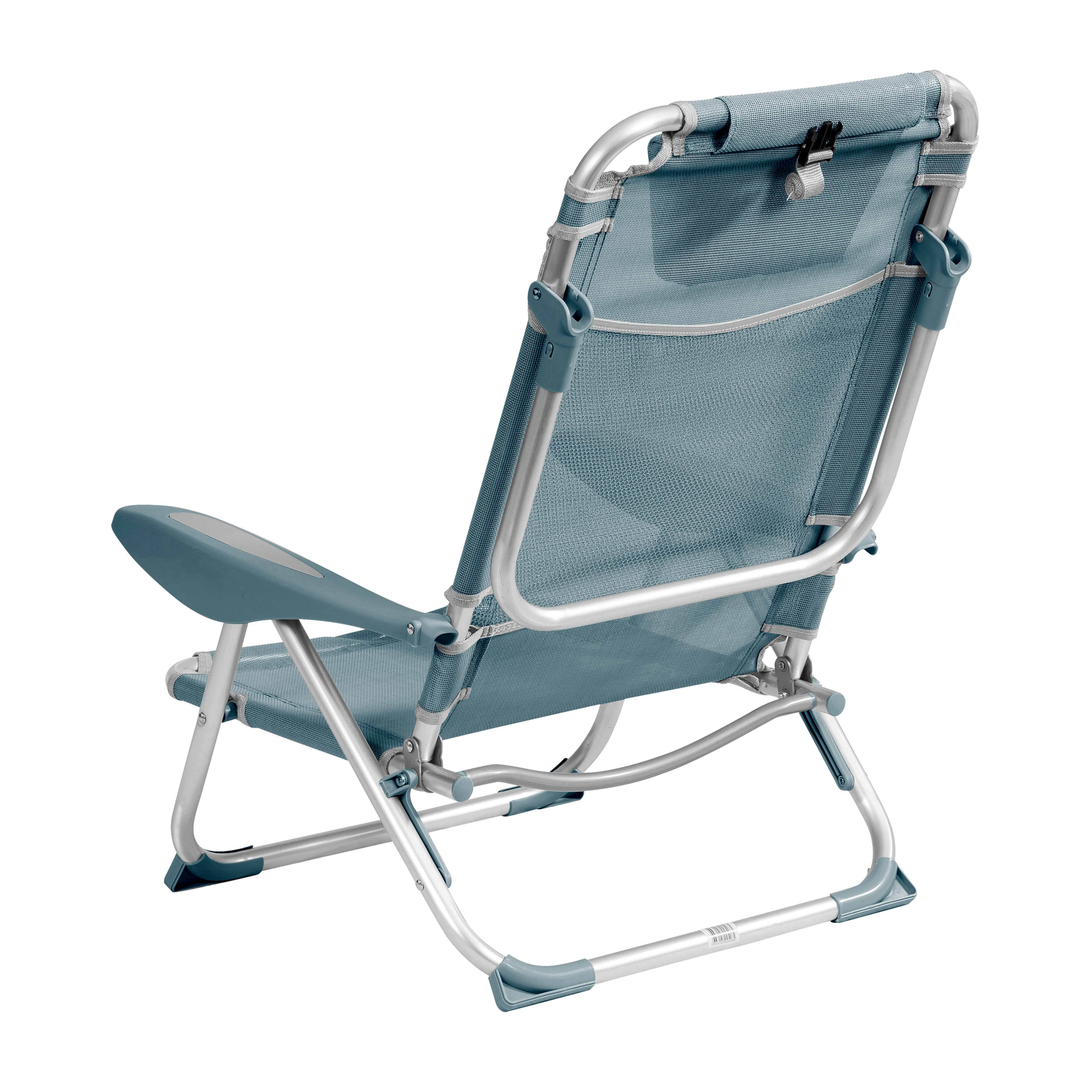Oviala - Lot de 2 fauteuils clic clac des plages en polyester bleu ciel Clic Clac des plages - Oviala - Image 4