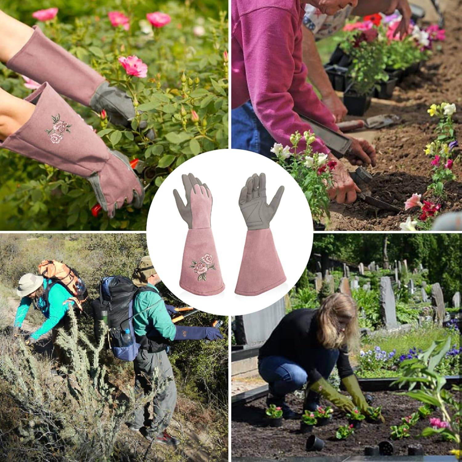 Gants de jardinage pour femme, anti-perforation, adaptés au jardinage, rose taille L-Lytech - Image 6