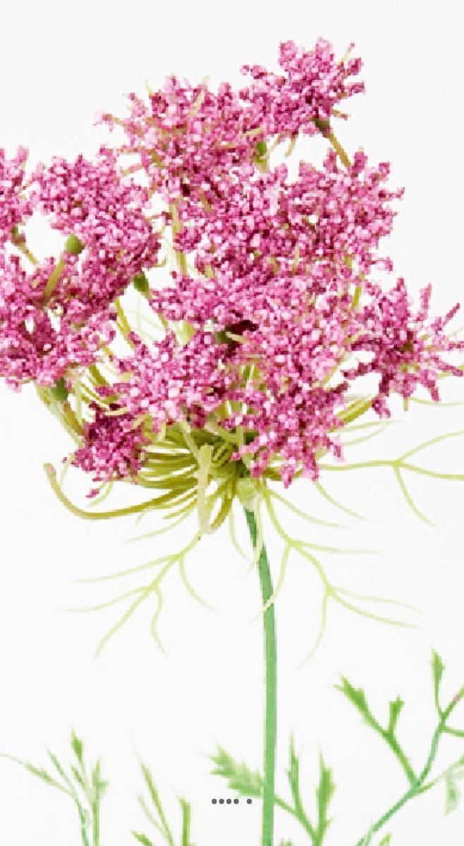 Artificielles - Carotte sauvage artificielle en tige H 45 cm idéale pour bouquet Rose - couleur: Rose 715 - Image 3