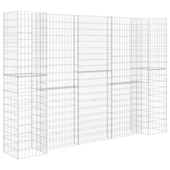 Vidaxl - Jardinière à gabion en H Fil d'acier 260x40x180 cm vidaXL 145664 - Image 2