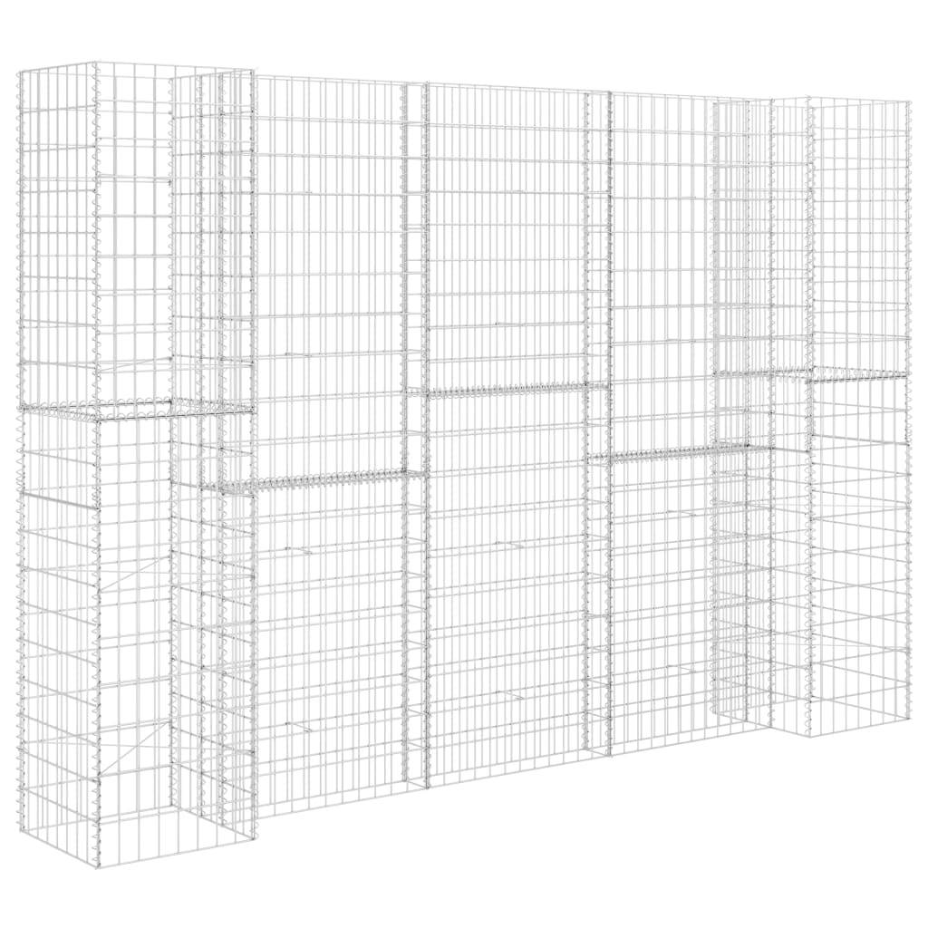 Vidaxl - Jardinière à gabion en H Fil d'acier 260x40x180 cm vidaXL 145664 - Image 2