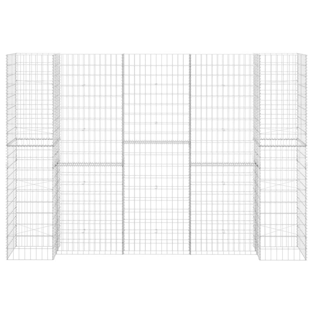 Vidaxl - Jardinière à gabion en H Fil d'acier 260x40x180 cm vidaXL 145664 - Image 6