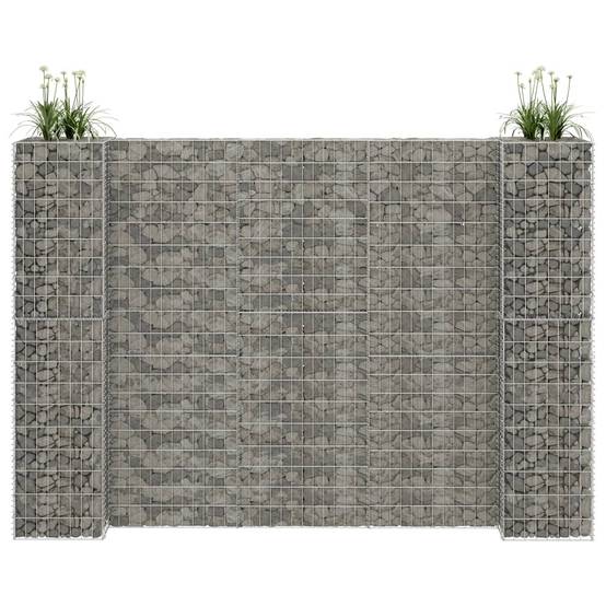 Vidaxl - Jardinière à gabion en H Fil d'acier 260x40x180 cm vidaXL 145664 - Image 1