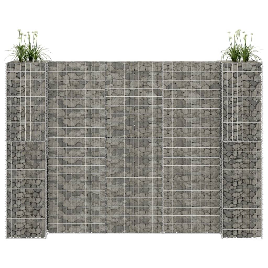 Vidaxl - Jardinière à gabion en H Fil d'acier 260x40x180 cm vidaXL 145664 - Image 1