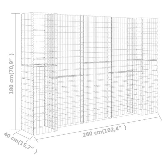 Vidaxl - Jardinière à gabion en H Fil d'acier 260x40x180 cm vidaXL 145664 - Image 3