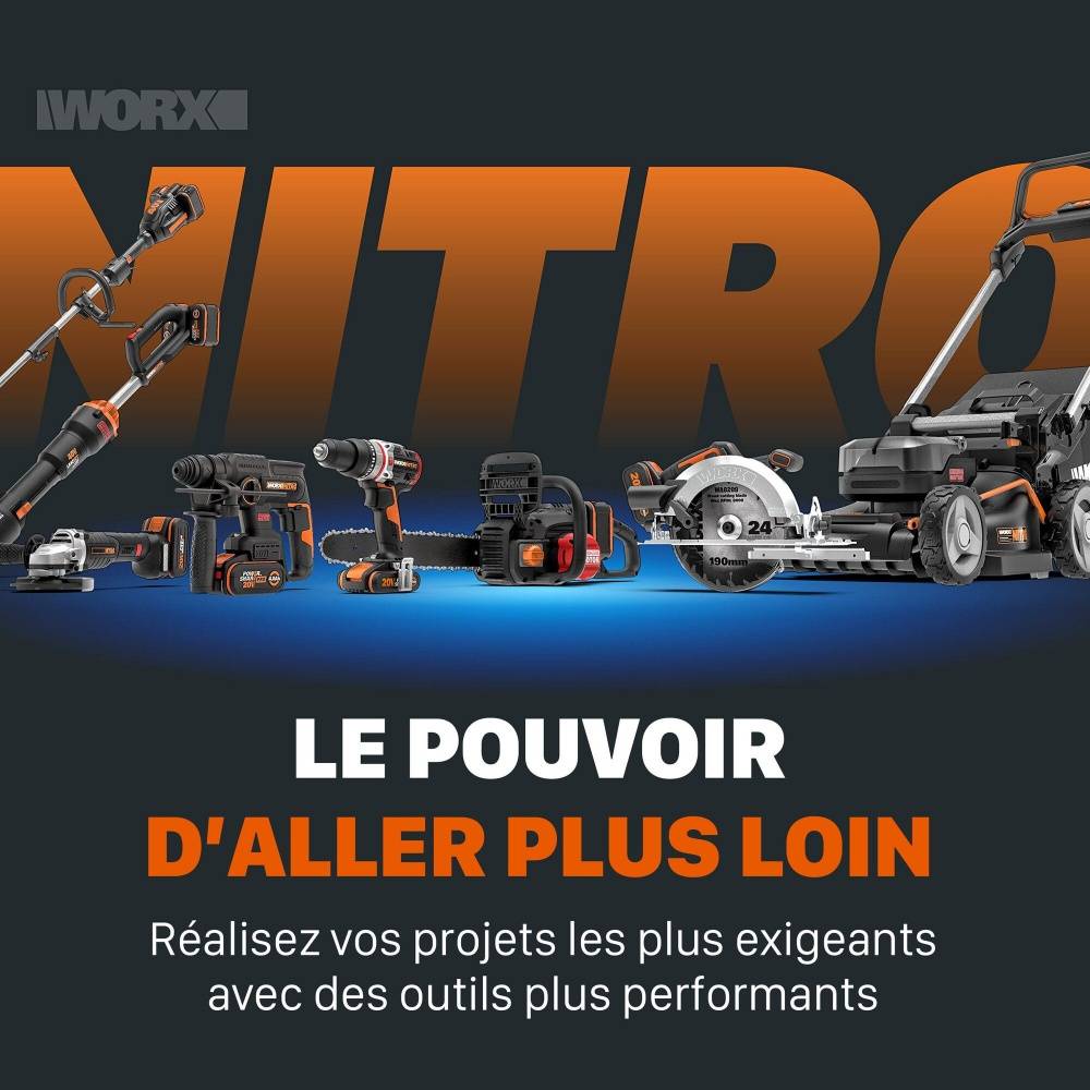 Tronconneuse elagueuse sur batterie WORX Wg325e 20 V, guide de 12 cm - Image 2